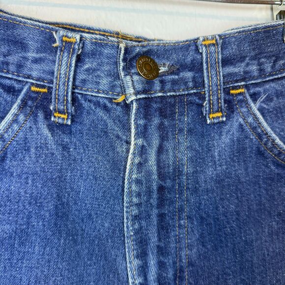 VTG Levi's Cut Off Distressed Raw Hem Denim Blue Shorts ORANGE TAB 30" Waist - Picture 2 of 6